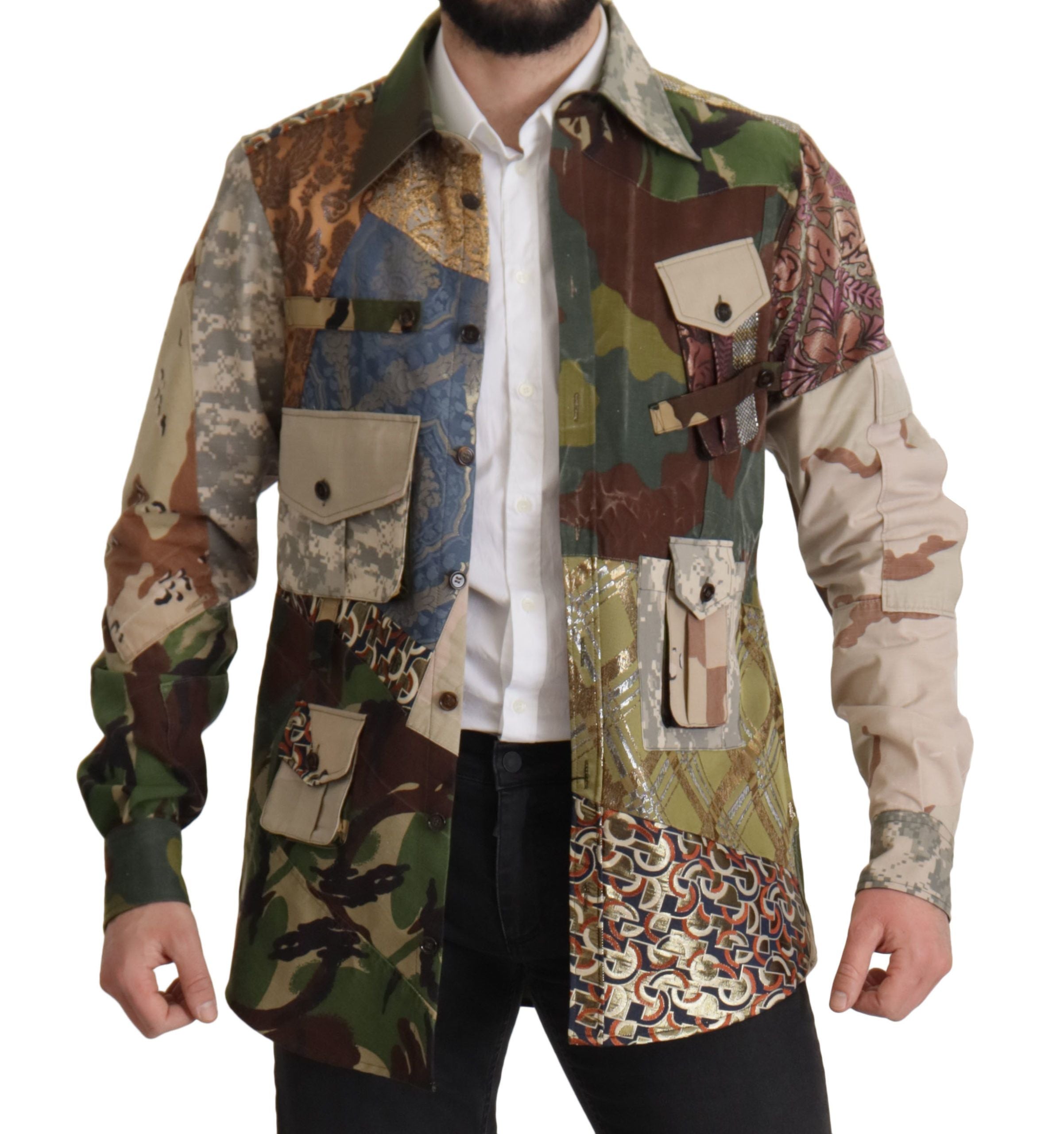 Dolce &amp; Gabbana Patchwork Camouflage Freizeithemd