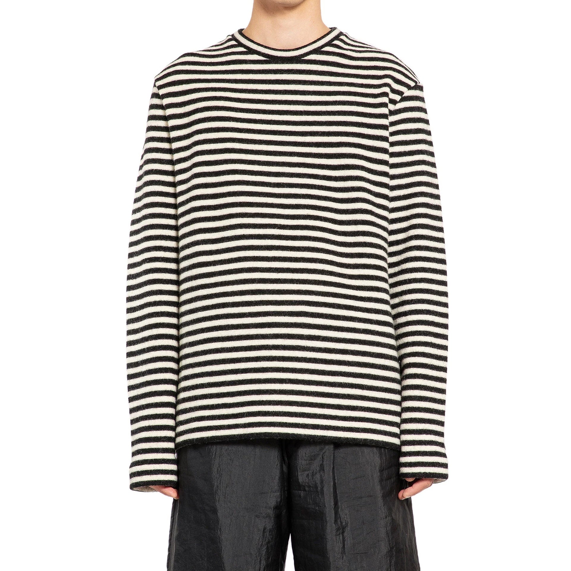 Jil Sander Striped Wool Compact Jersey T-Shirt