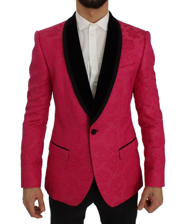 Blazer simple boutonnage en brocart floral Dolce &amp; Gabbana