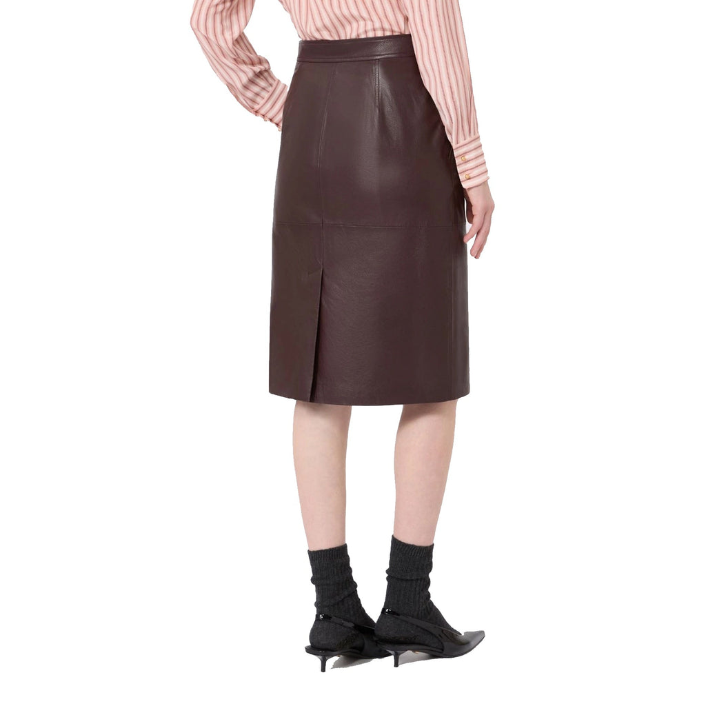 Max Mara Studio Timore Leather Pencil Skirt