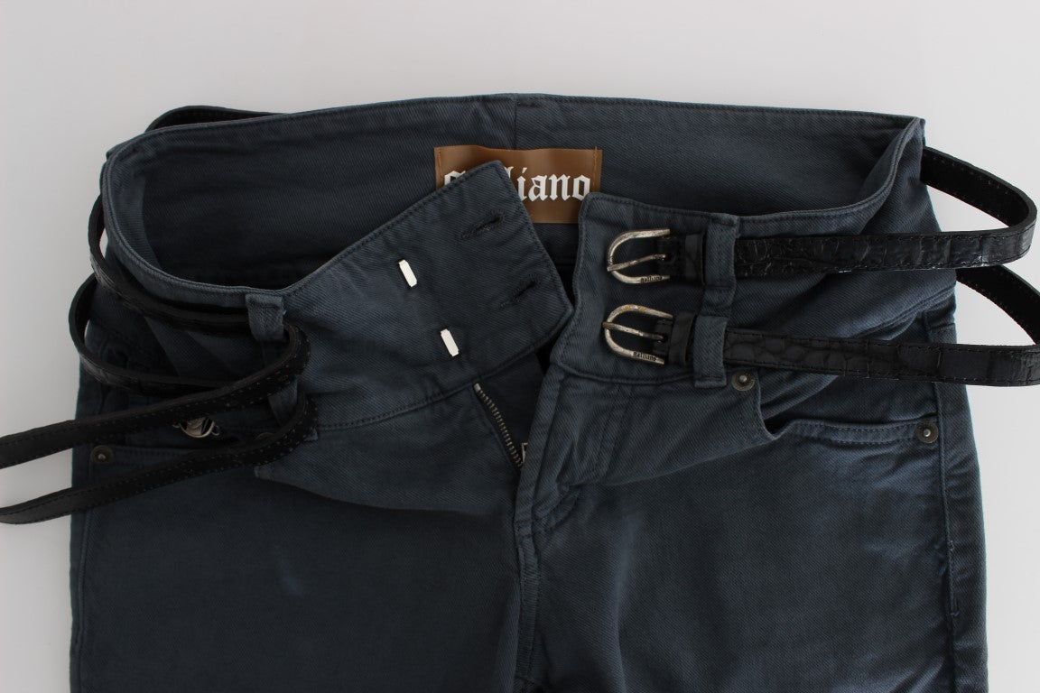 Jean slim italien John Galliano élégant en bleu chic