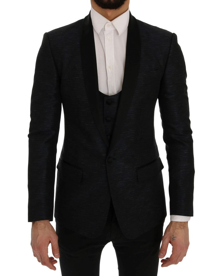 Ensemble de costume slim bleu et noir élégant Dolce &amp; Gabbana