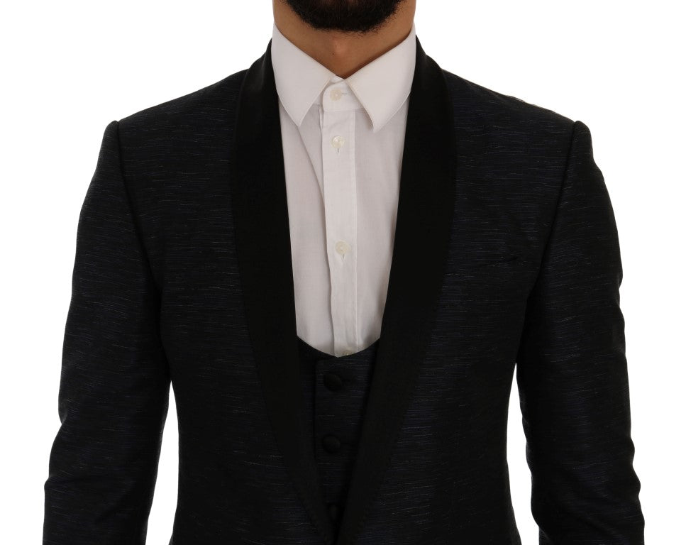 Ensemble de costume slim bleu et noir élégant Dolce &amp; Gabbana