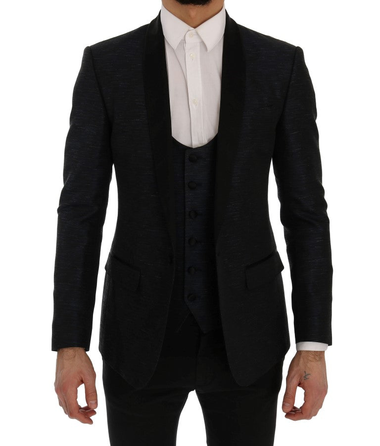 Ensemble de costume slim bleu et noir élégant Dolce &amp; Gabbana
