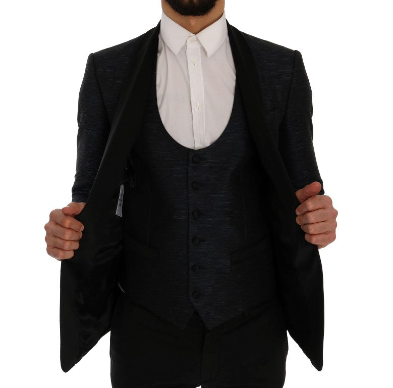 Ensemble de costume slim bleu et noir élégant Dolce &amp; Gabbana
