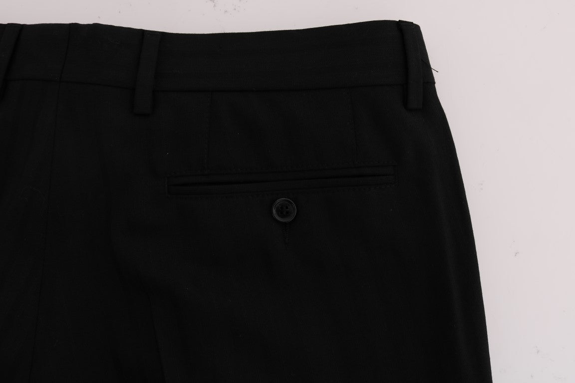 Dolce &amp; Gabbana – Elegante, schwarz gestreifte Anzughose mit gerader Passform