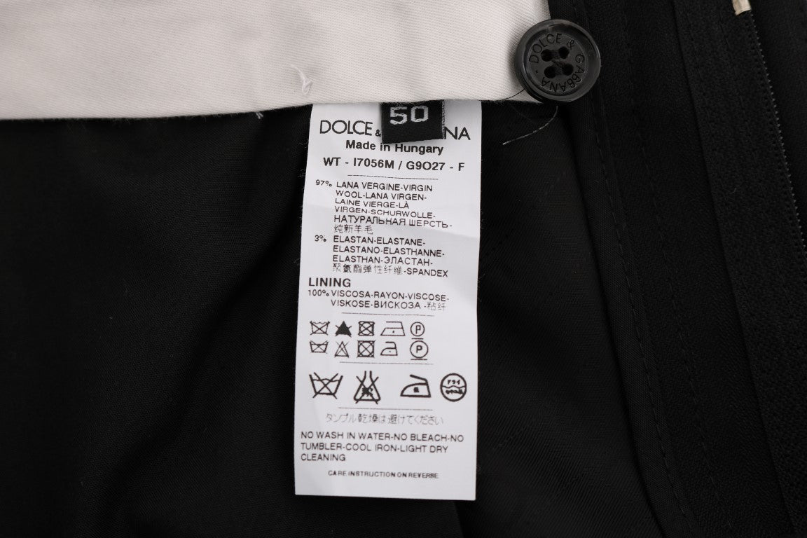 Dolce &amp; Gabbana – Elegante, schwarz gestreifte Anzughose mit gerader Passform