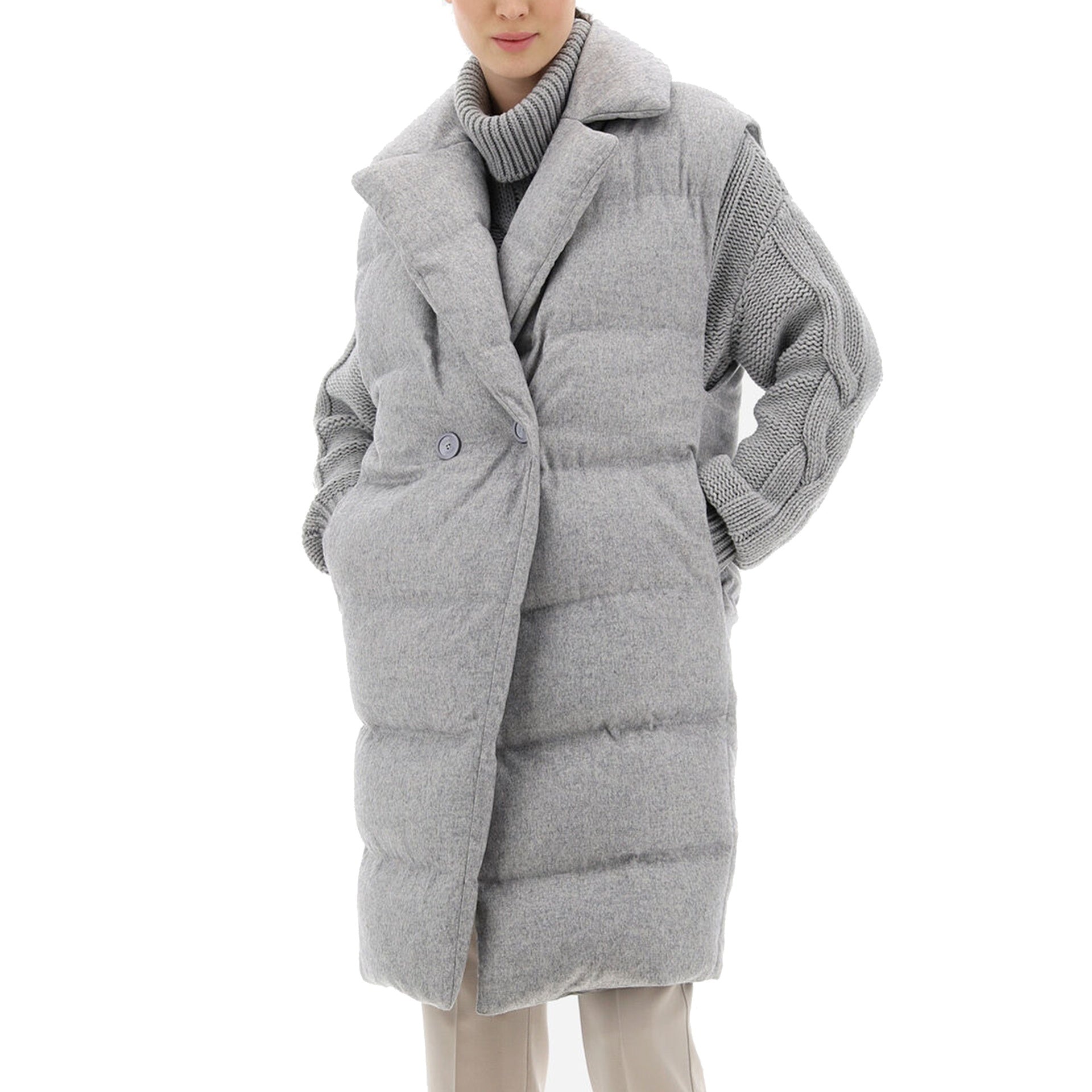 HERNO Padded Long Gilet Coat - WOMEN CLOTHING - HERNO - Tluxy New