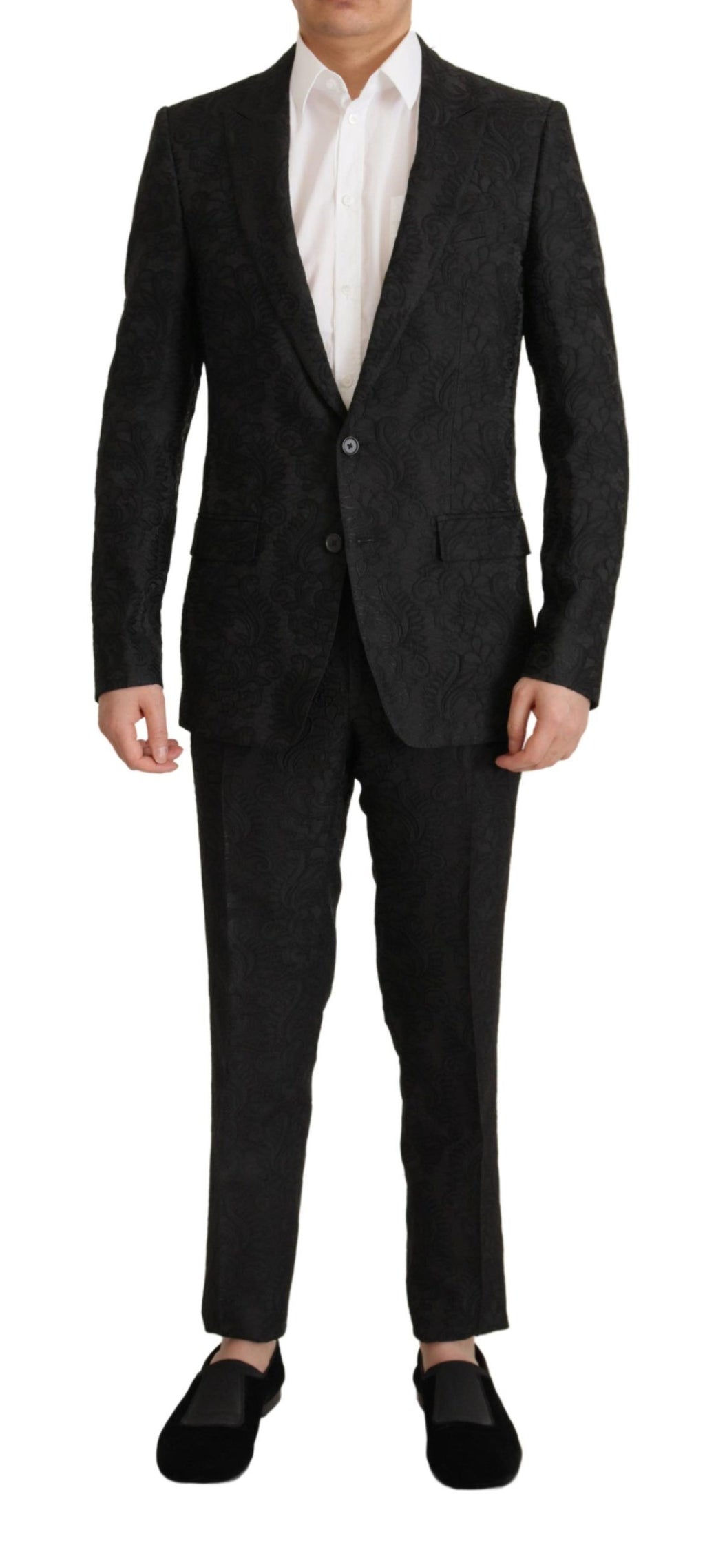 Dolce &amp; Gabbana – Glitzerndes schwarzes Martini-Anzug-Set