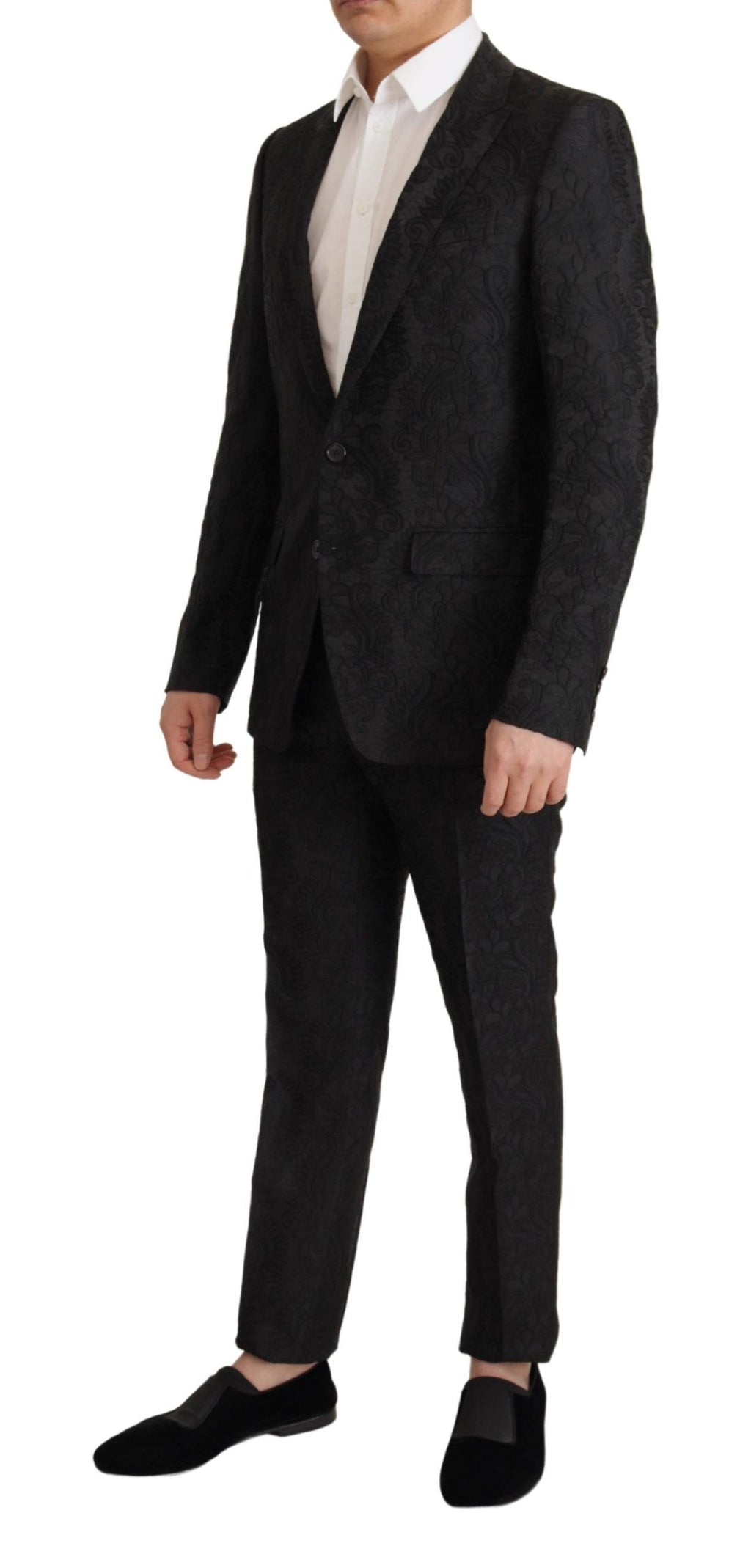Dolce &amp; Gabbana – Glitzerndes schwarzes Martini-Anzug-Set