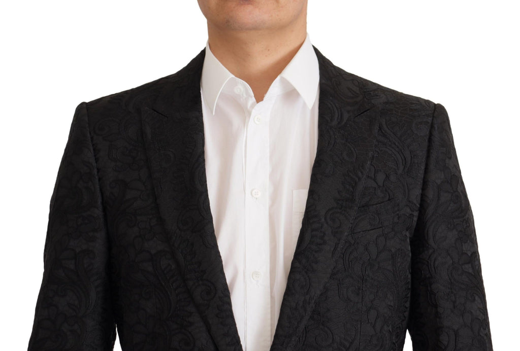 Dolce &amp; Gabbana – Glitzerndes schwarzes Martini-Anzug-Set