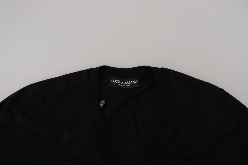 Dolce &amp; Gabbana Élégant cardigan boutonné en laine noir