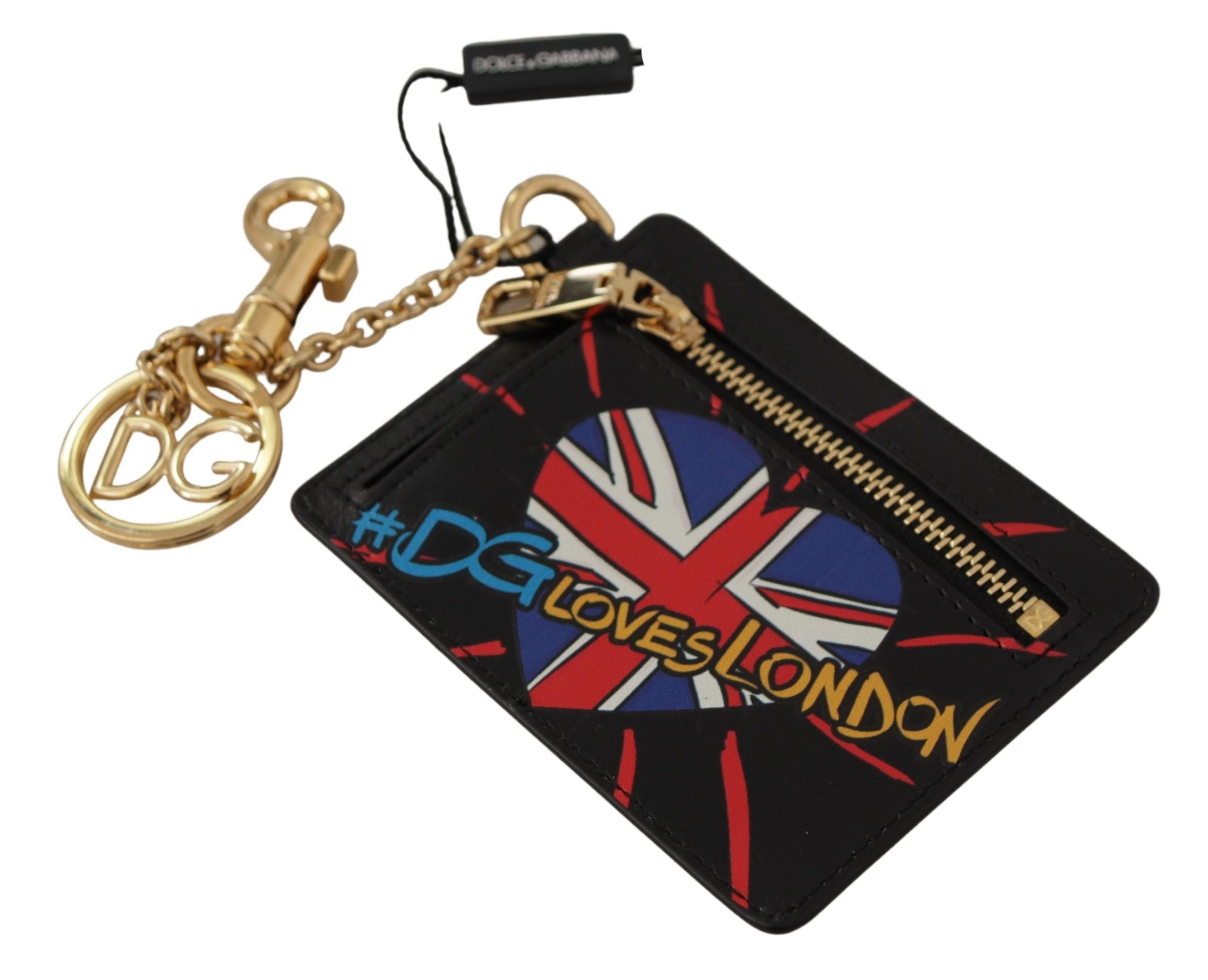 Portefeuille élégant en cuir Dolce &amp; Gabbana avec porte-clés