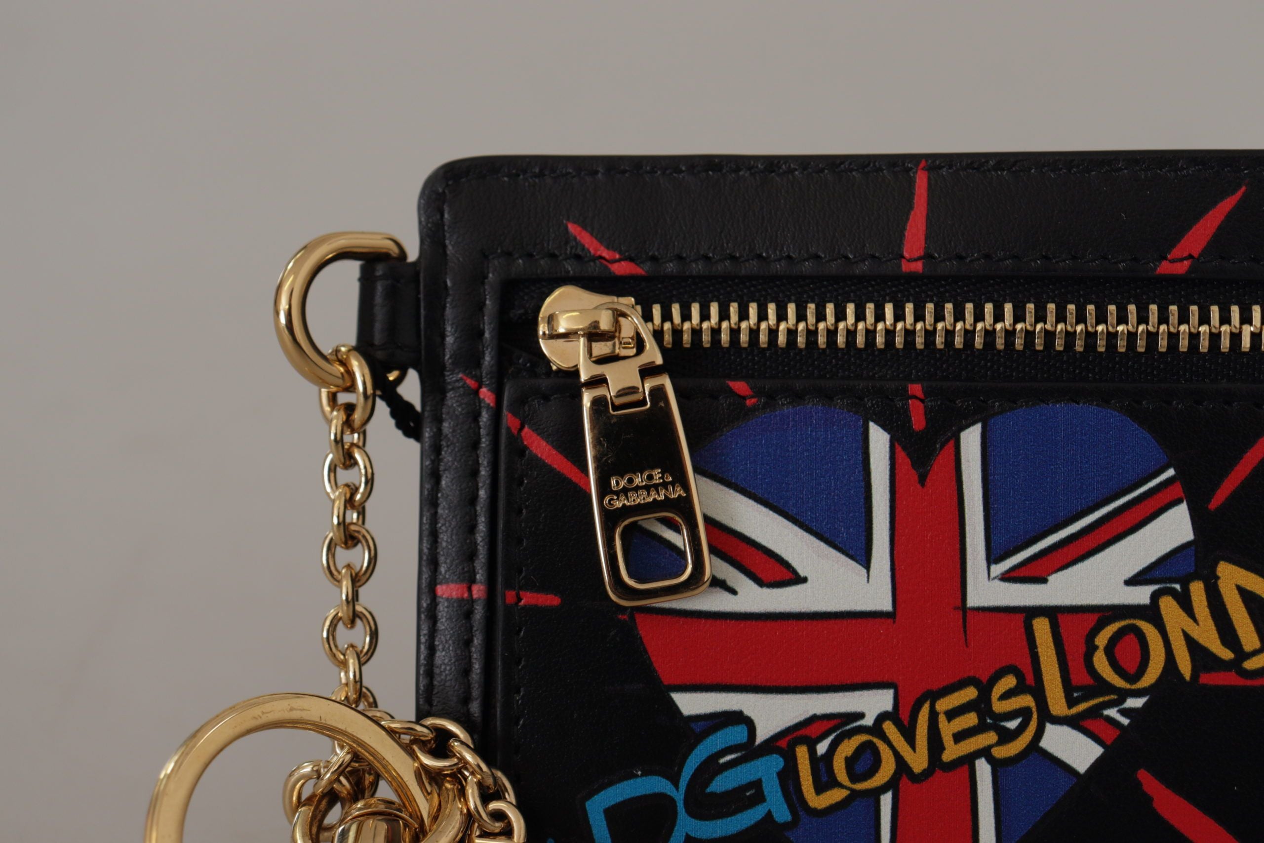 Portefeuille élégant en cuir Dolce &amp; Gabbana avec porte-clés