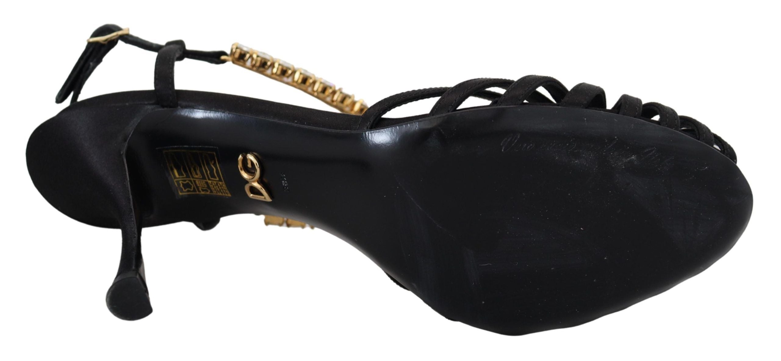 Dolce &amp; Gabbana - Escarpins élégants à brides en T en soie mélangée et cristaux