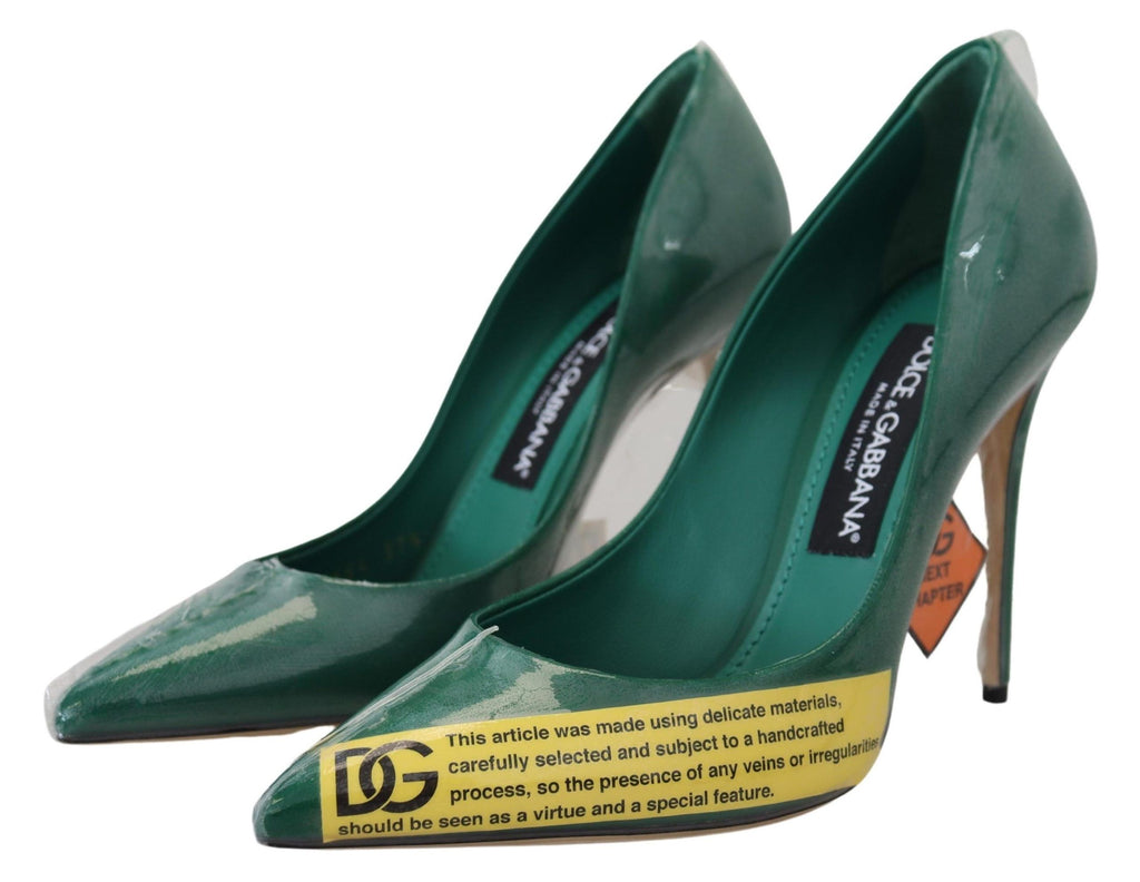 Dolce &amp; Gabbana Smaragdgrüne Elegance Pumps aus Leder mit Absatz