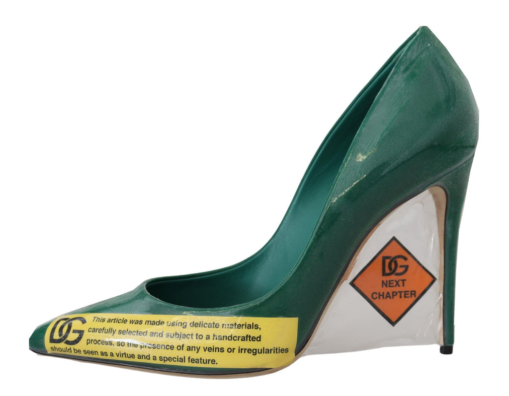 Dolce &amp; Gabbana Smaragdgrüne Elegance Pumps aus Leder mit Absatz
