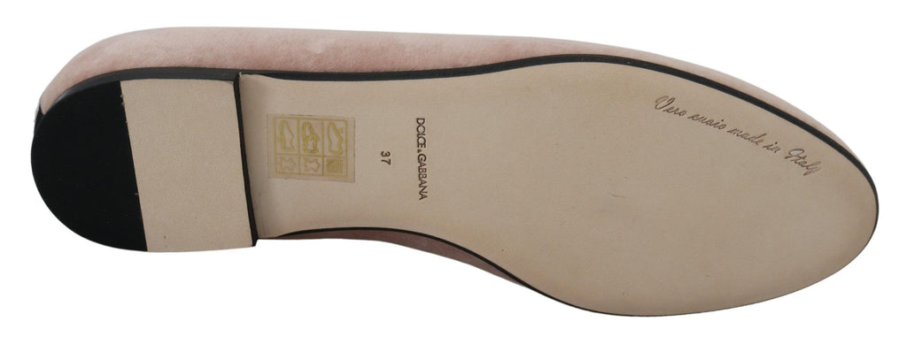 Mocassins élégants en velours rose Dolce &amp; Gabbana Devotion