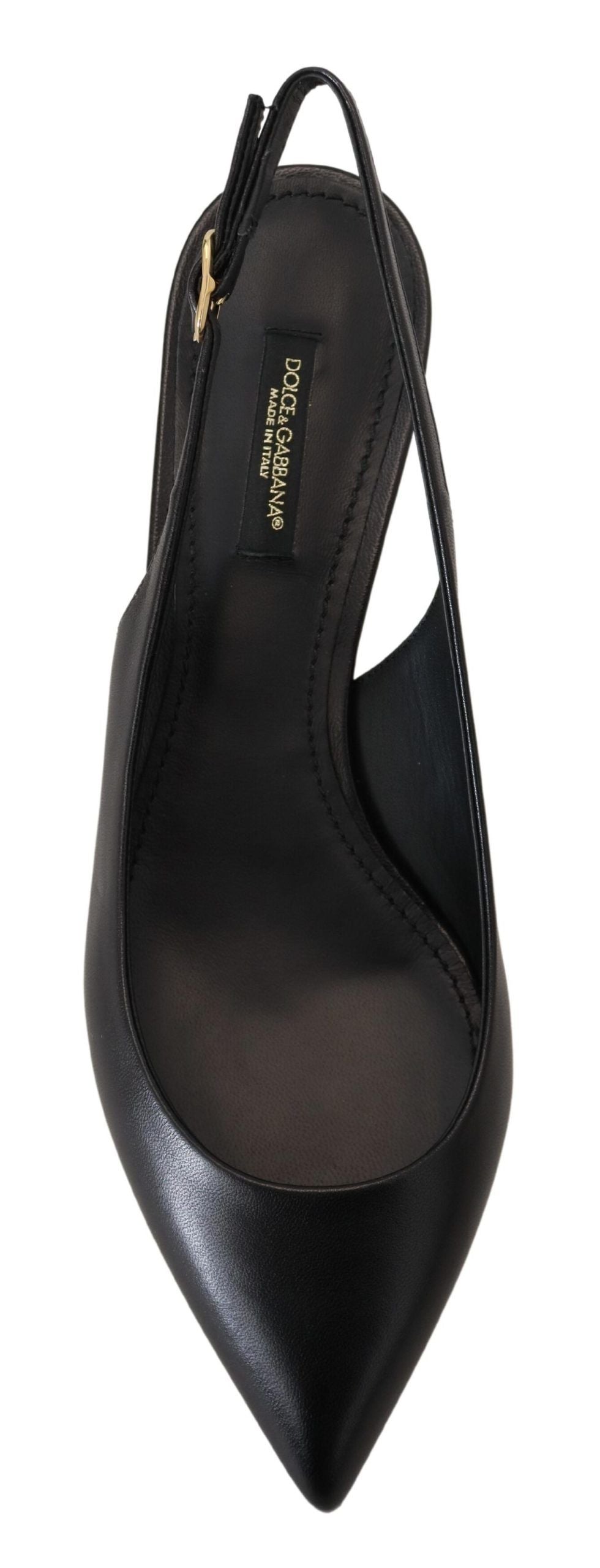 Dolce &amp; Gabbana Elegante schwarze Slingback-Pumps aus Leder