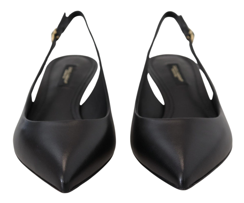 Dolce &amp; Gabbana Elegante schwarze Slingback-Pumps aus Leder