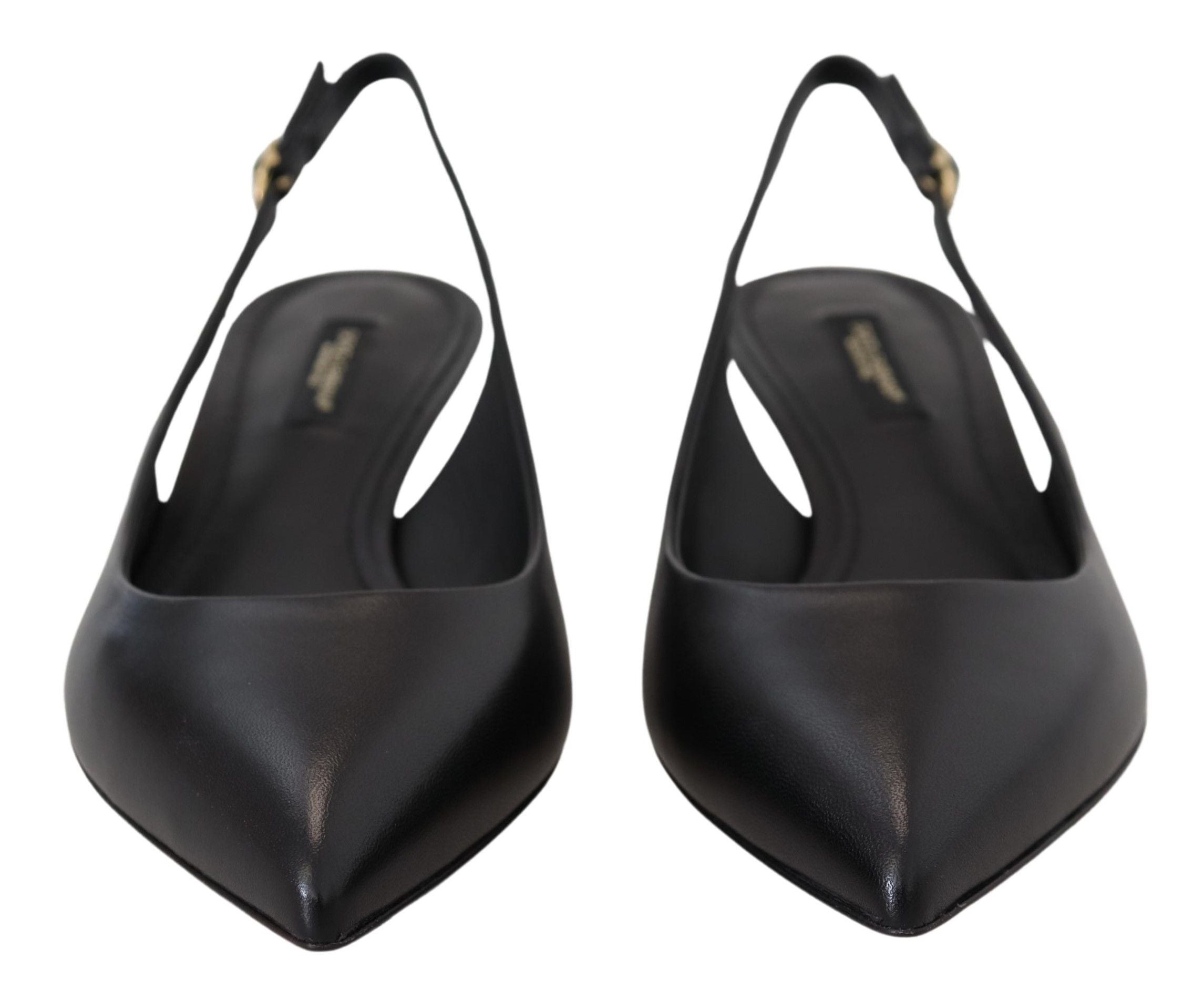 Dolce &amp; Gabbana Elegante schwarze Slingback-Pumps aus Leder