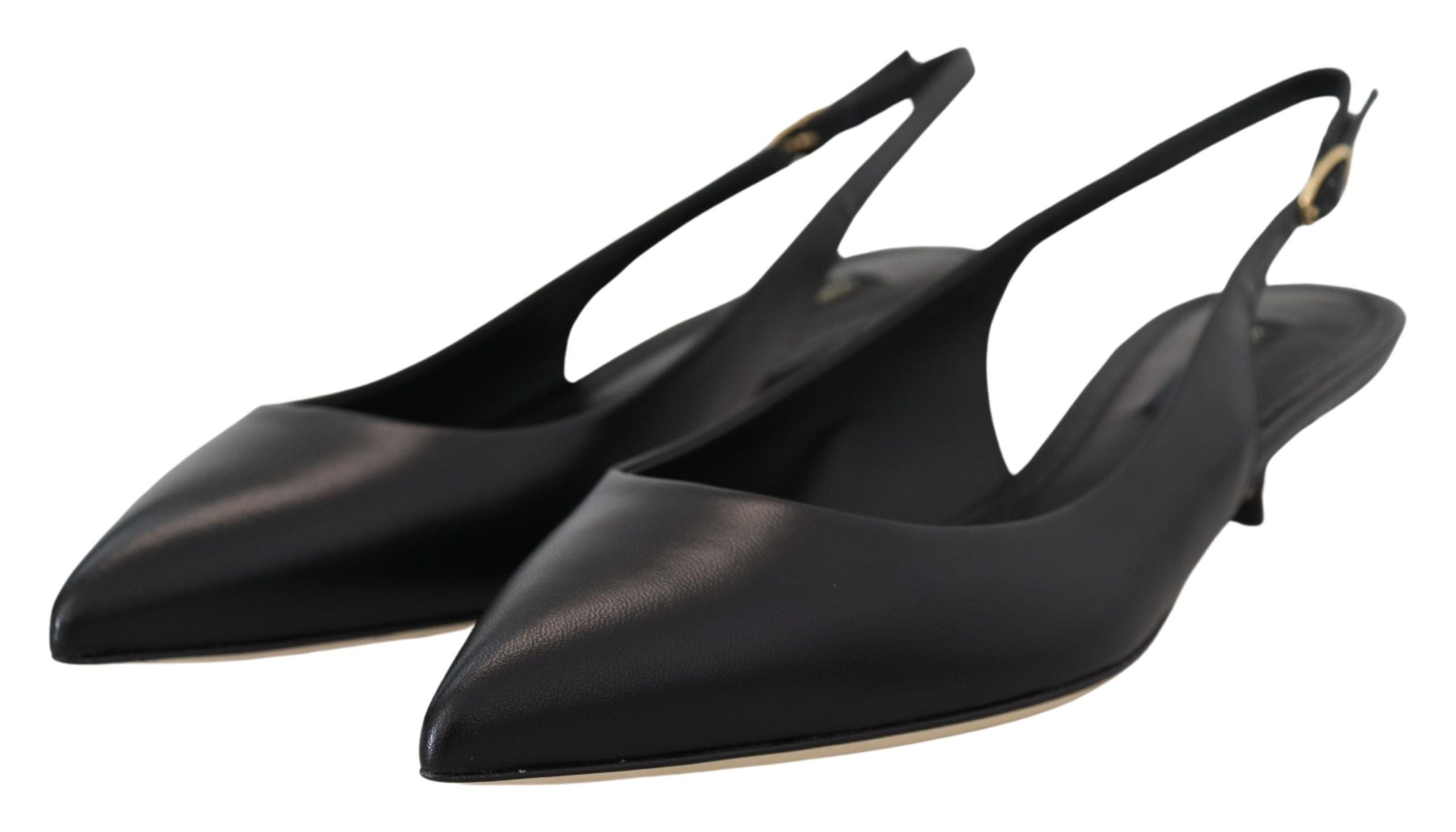 Dolce &amp; Gabbana Elegante schwarze Slingback-Pumps aus Leder
