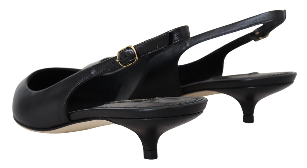 Dolce &amp; Gabbana Elegante schwarze Slingback-Pumps aus Leder