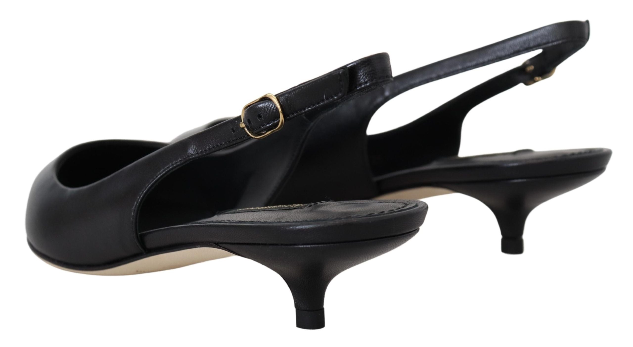 Dolce &amp; Gabbana Elegante schwarze Slingback-Pumps aus Leder
