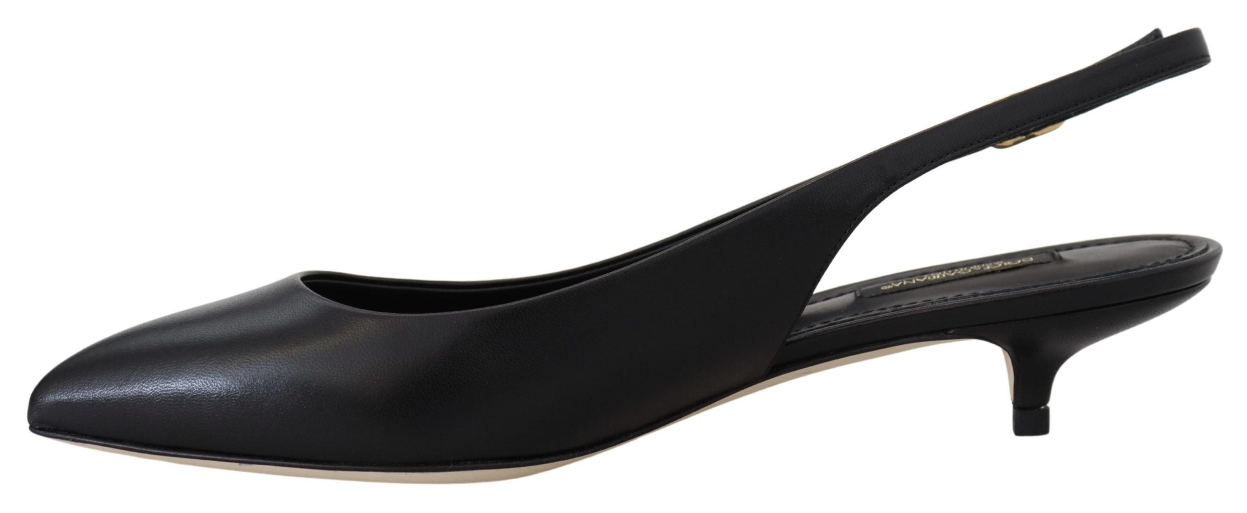 Dolce &amp; Gabbana Elegante schwarze Slingback-Pumps aus Leder