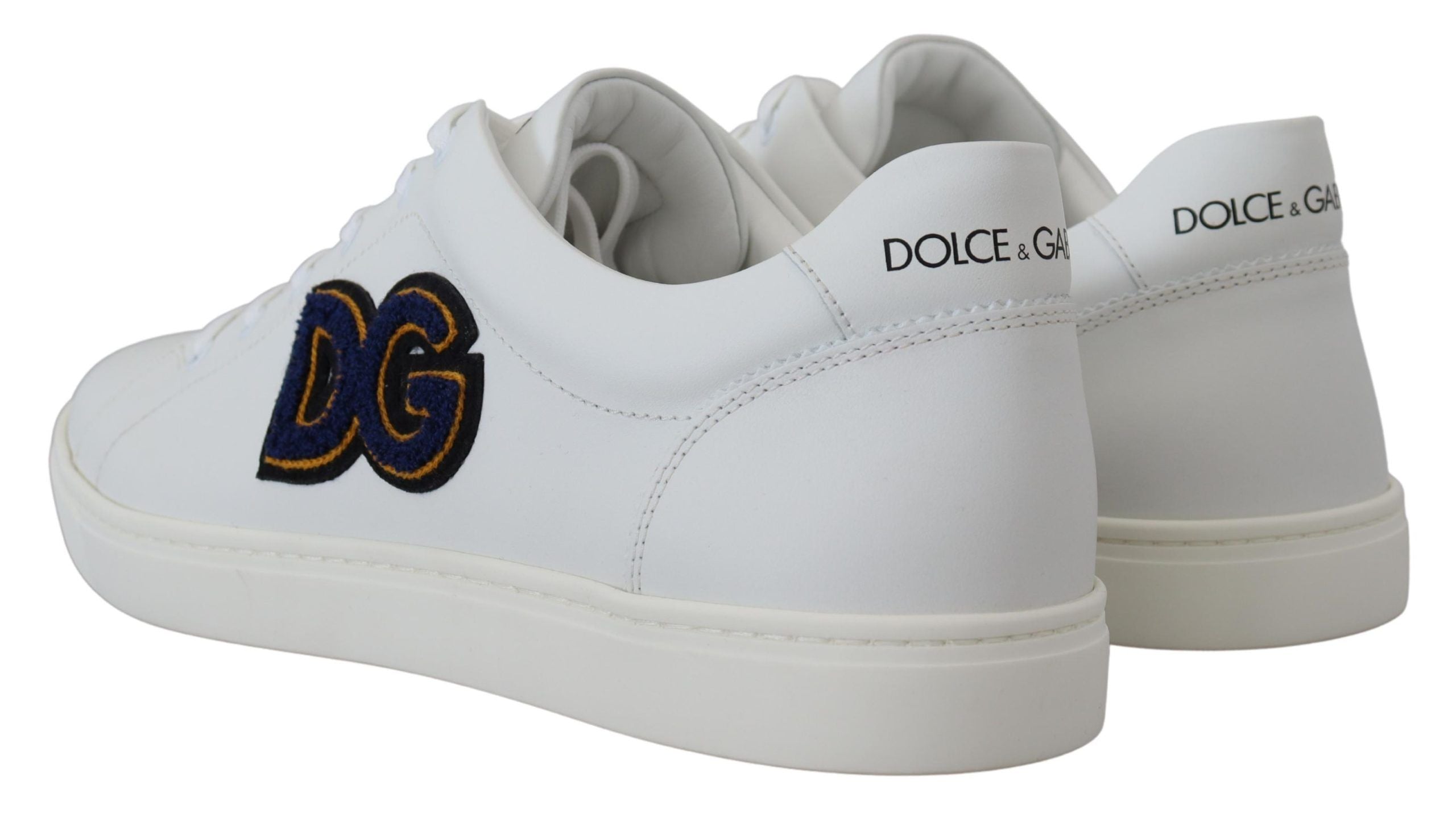 Dolce &amp; Gabbana Elegante weiße Leder Herren Sneakers