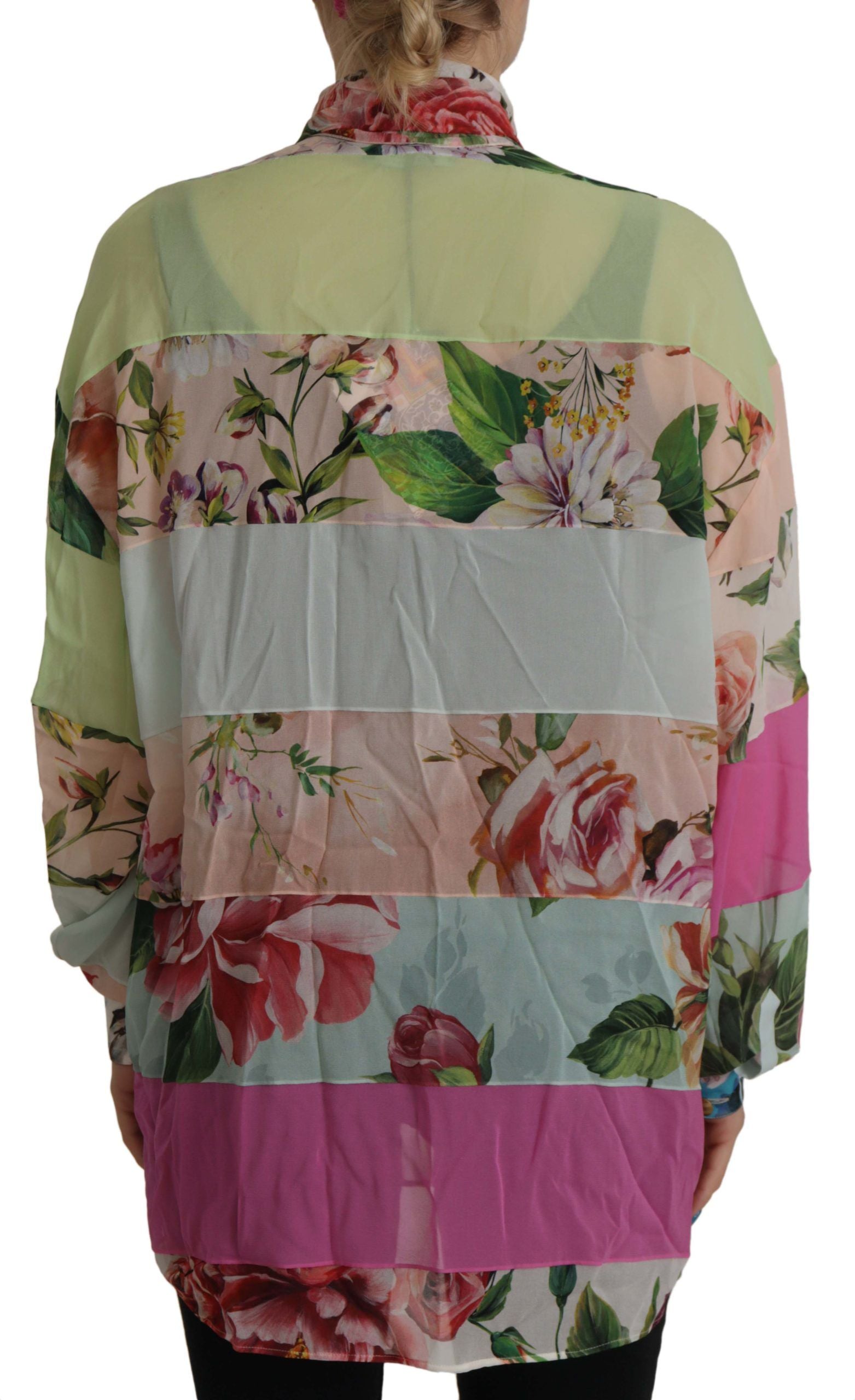 Chemisier élégant en soie à patchwork floral Dolce &amp; Gabbana