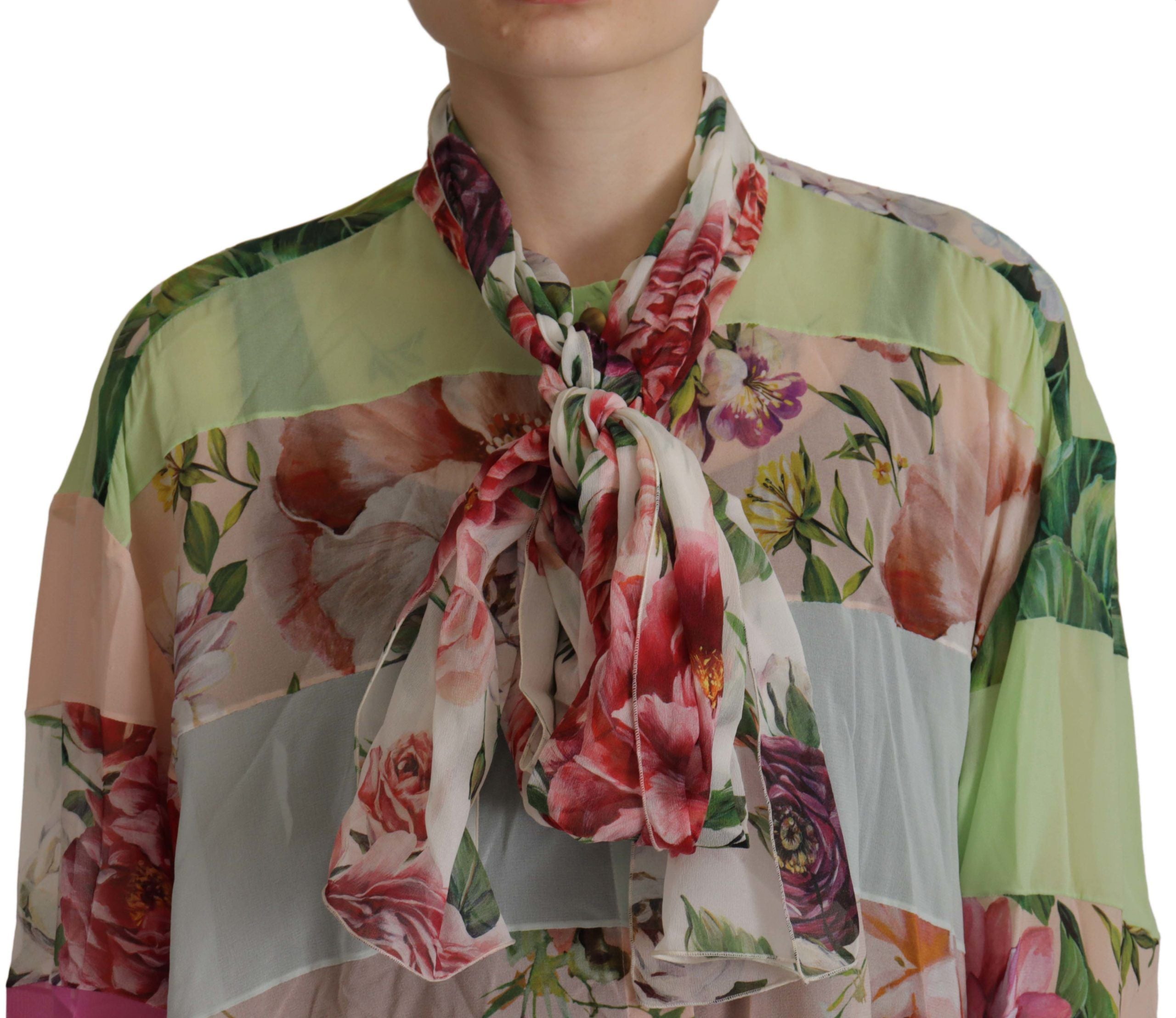 Chemisier élégant en soie à patchwork floral Dolce &amp; Gabbana