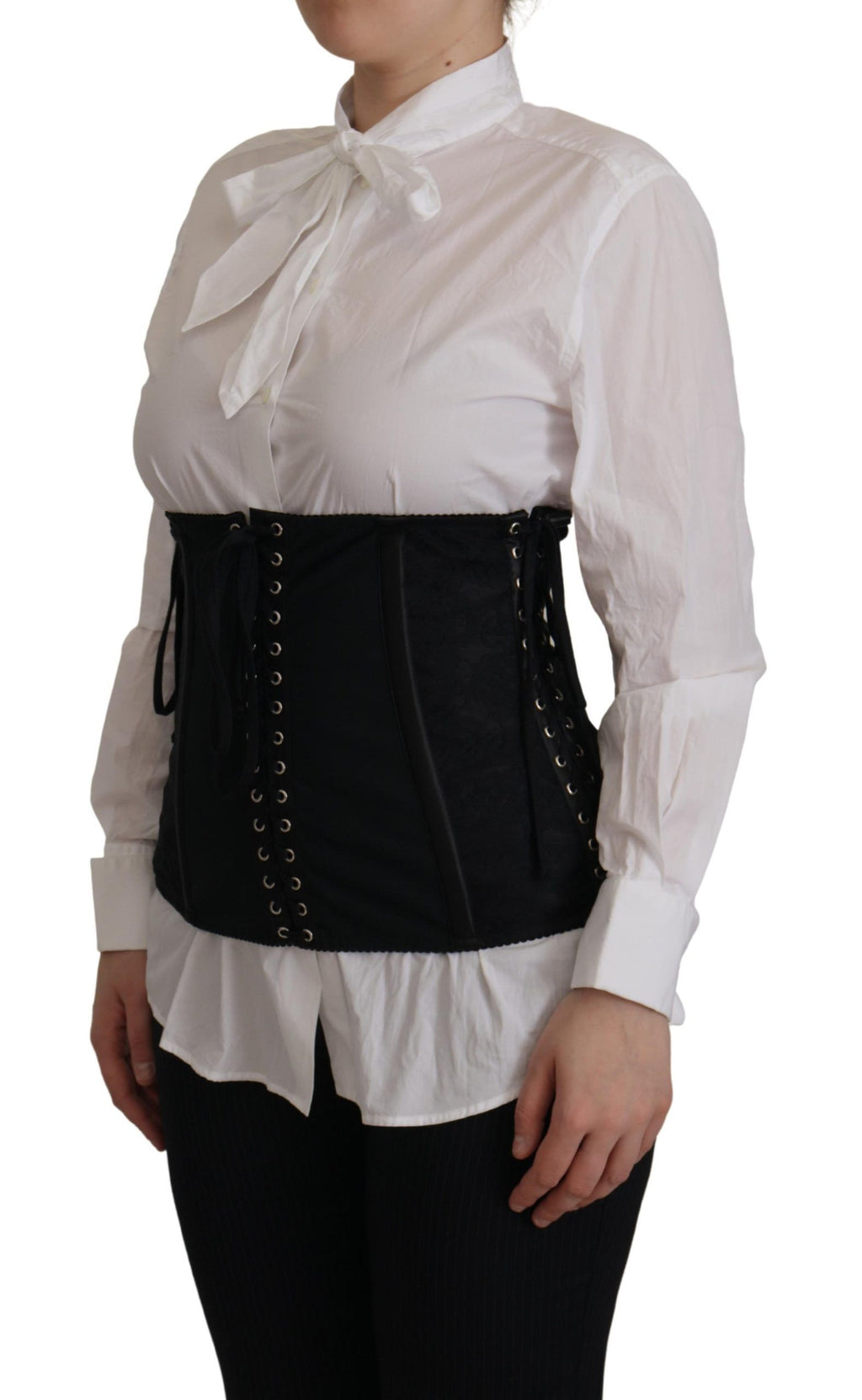 Dolce &amp; Gabbana Elegantes schwarzes Korsett-Top mit Taillenträgern