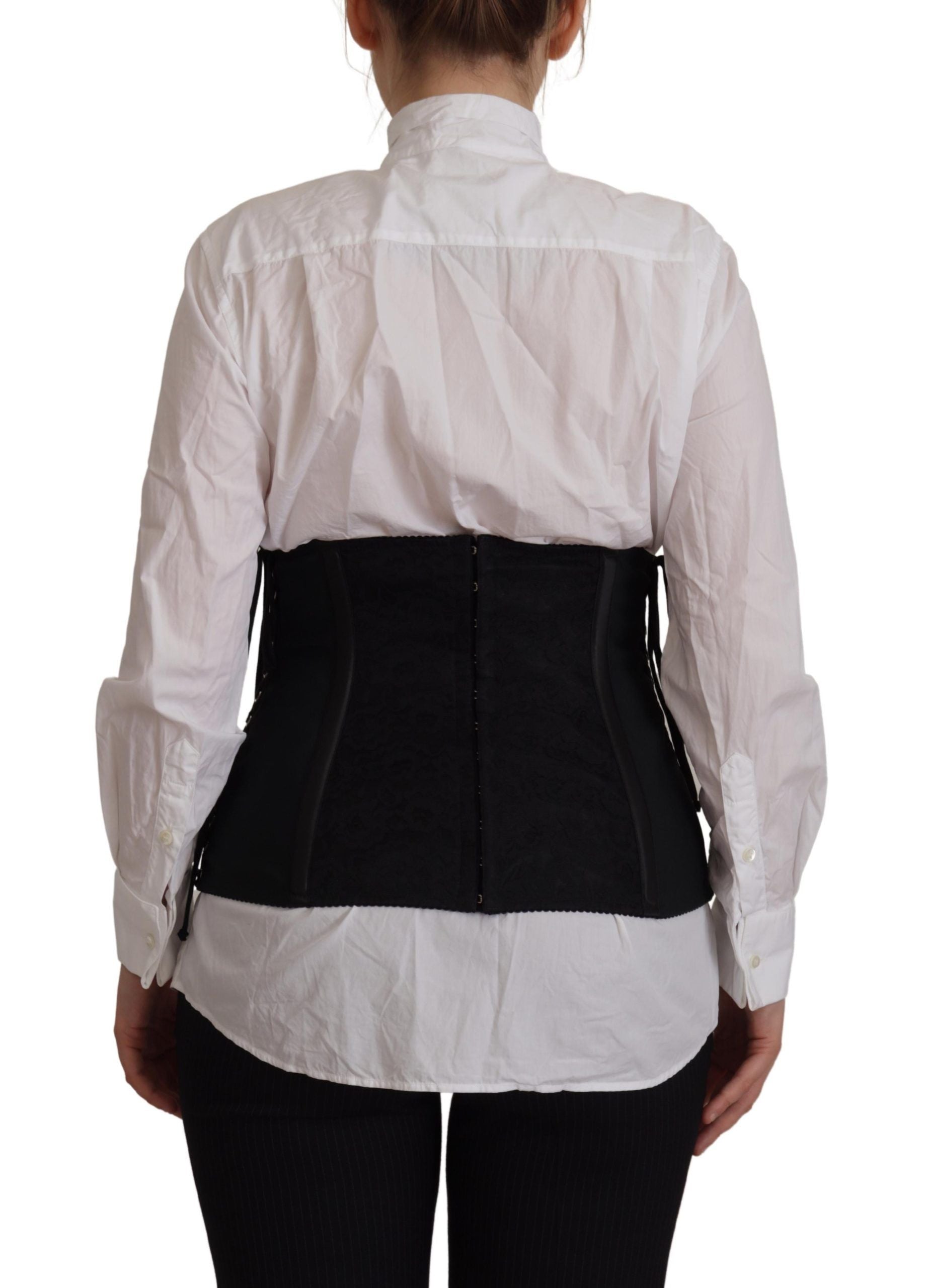Dolce &amp; Gabbana Elegantes schwarzes Korsett-Top mit Taillenträgern