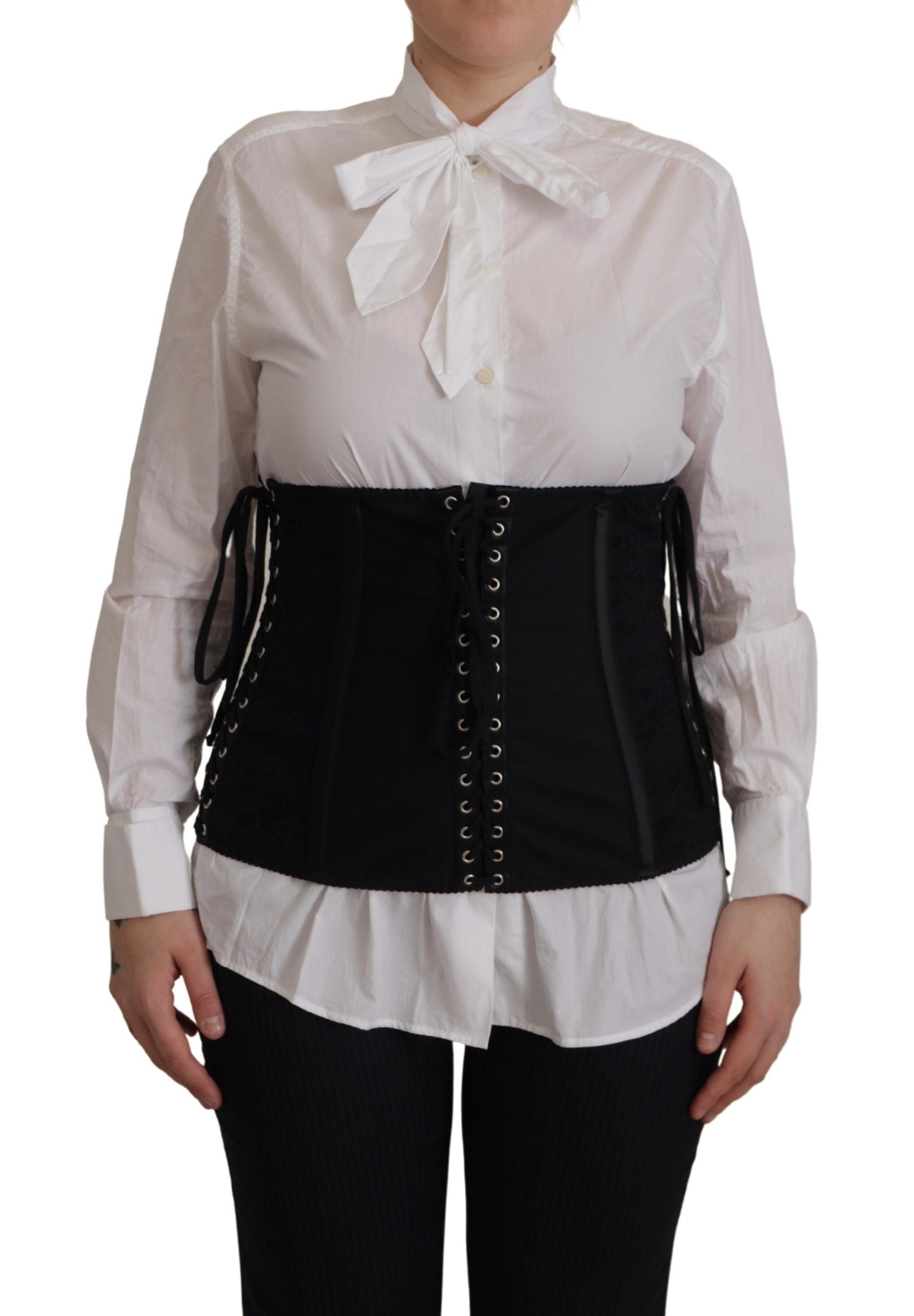 Dolce &amp; Gabbana Elegantes schwarzes Korsett-Top mit Taillenträgern