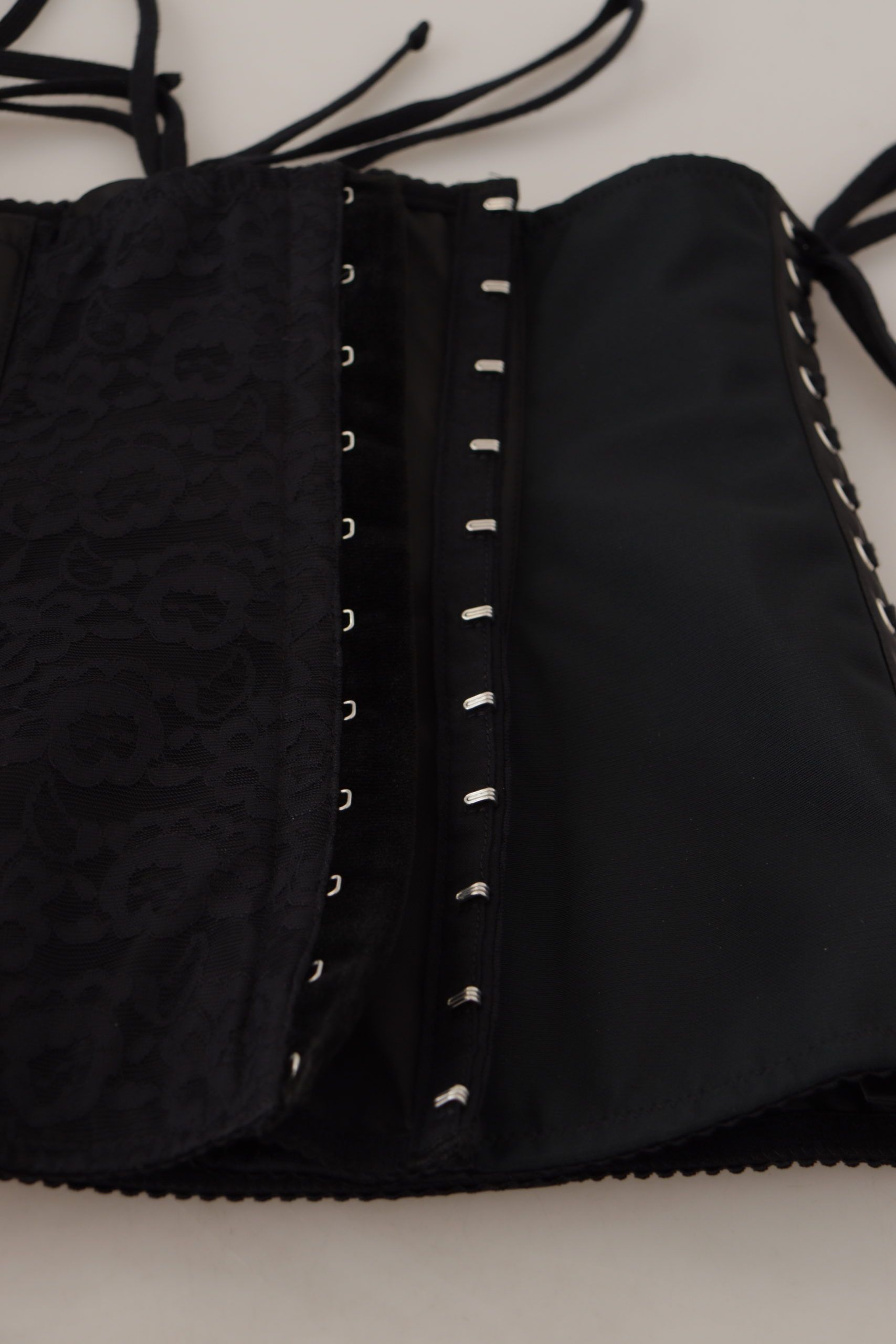 Dolce &amp; Gabbana Elegantes schwarzes Korsett-Top mit Taillenträgern