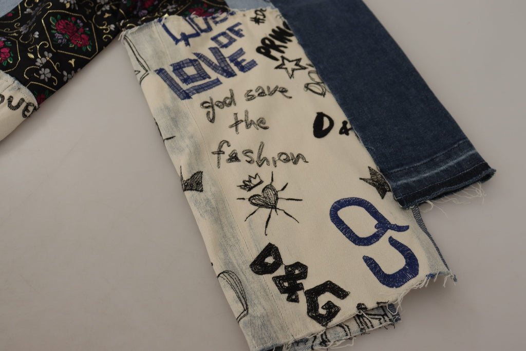 Jean large multicolore taille haute Dolce &amp; Gabbana