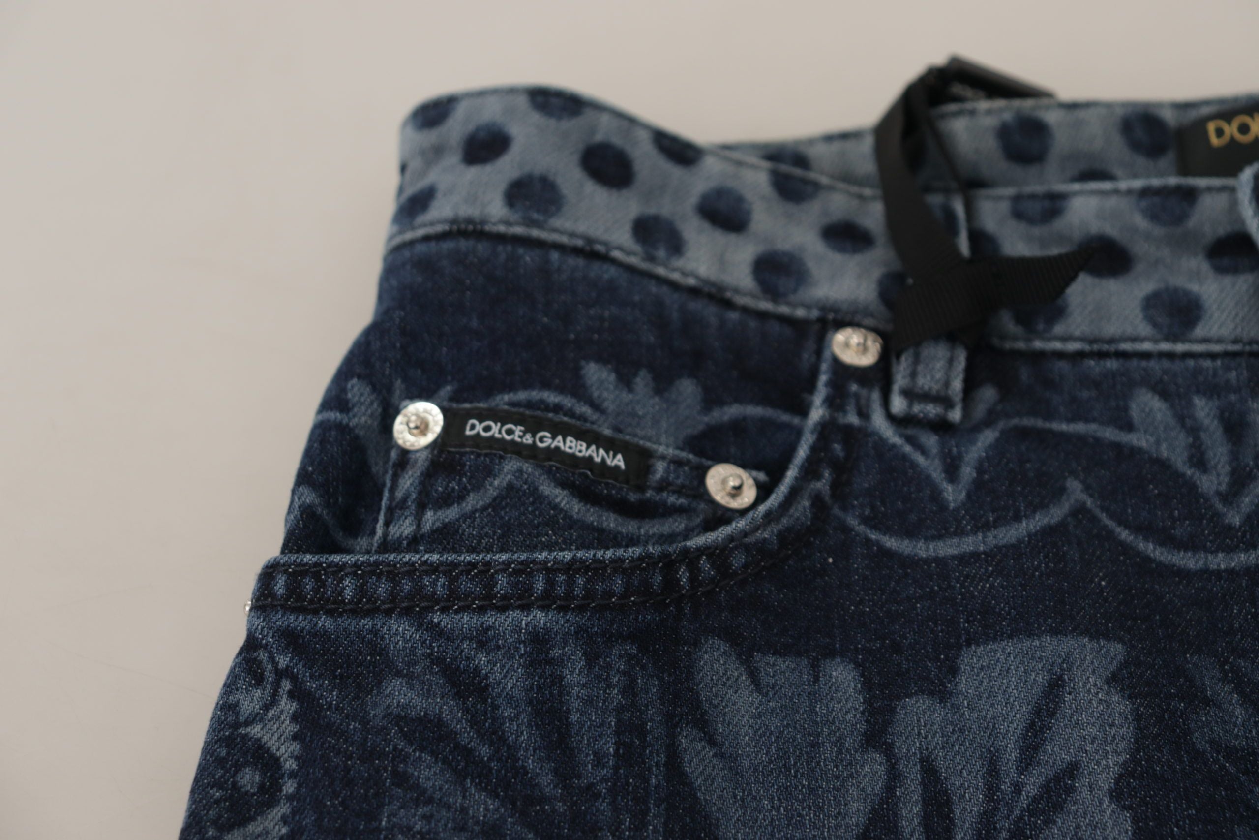 Jean skinny taille haute à fleurs élégant Dolce &amp; Gabbana