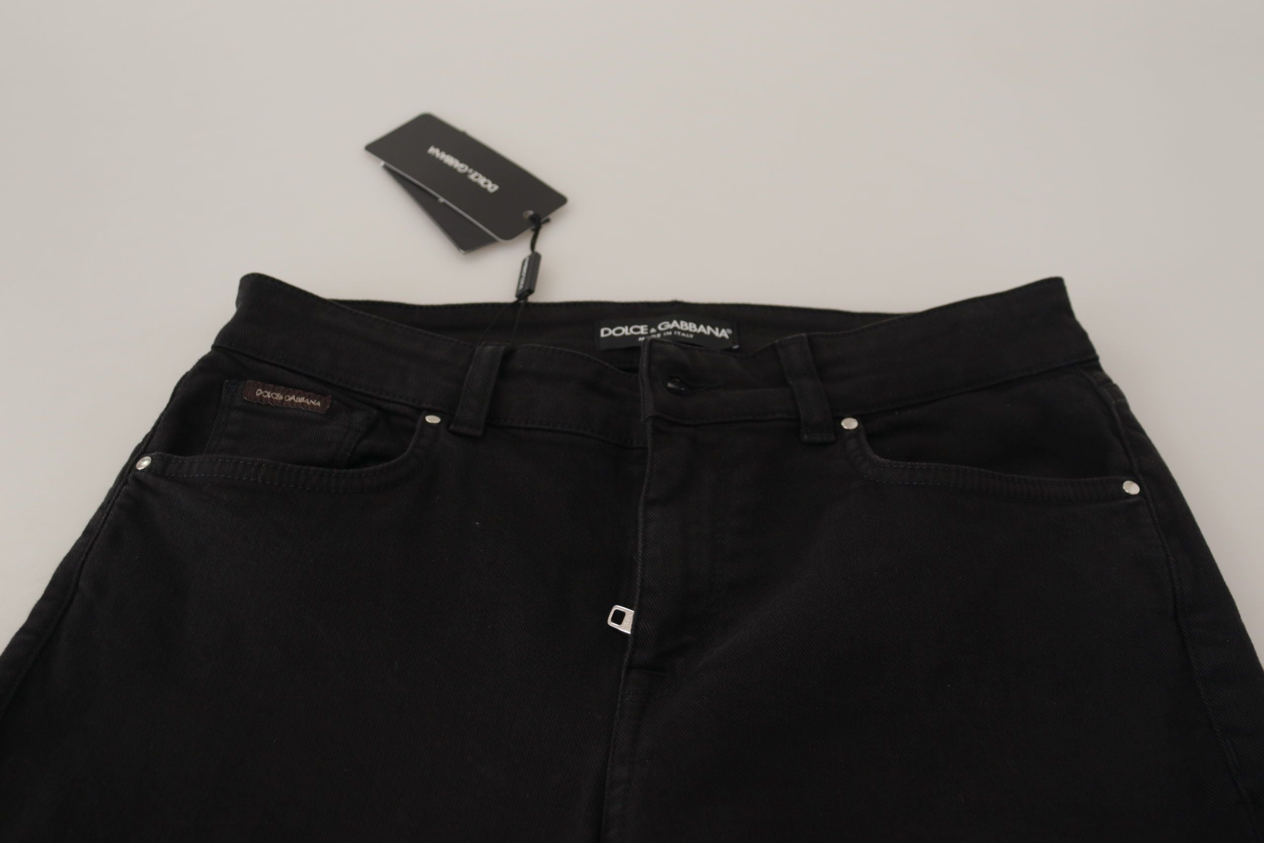 Dolce &amp; Gabbana – Elegante, schwarze Skinny-Jeans aus Baumwollstretch