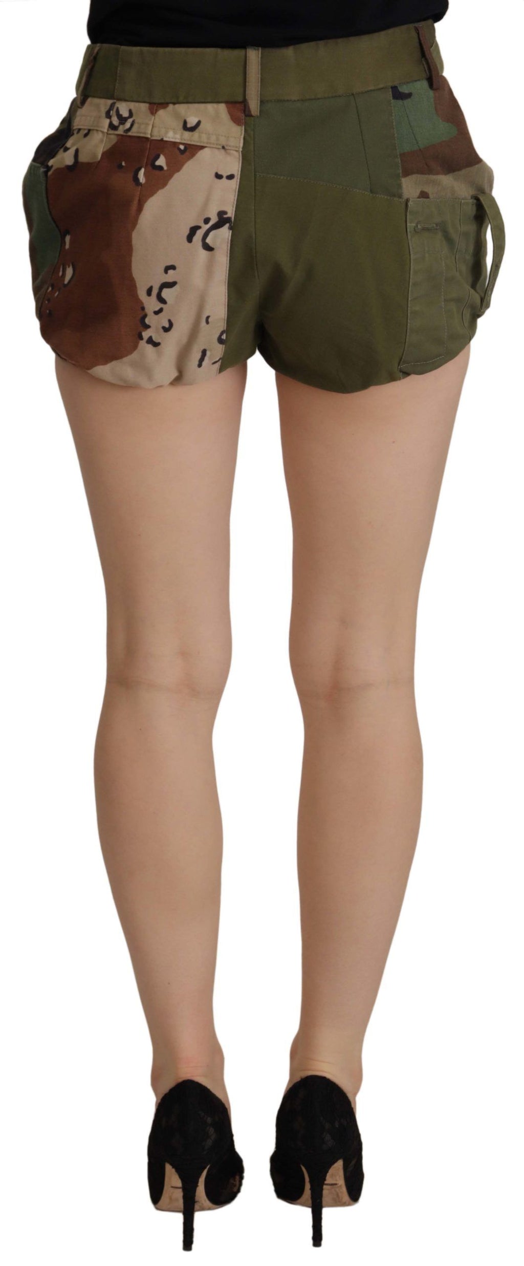 Dolce &amp; Gabbana – Hotpants mit hoher Taille in Armeegrün