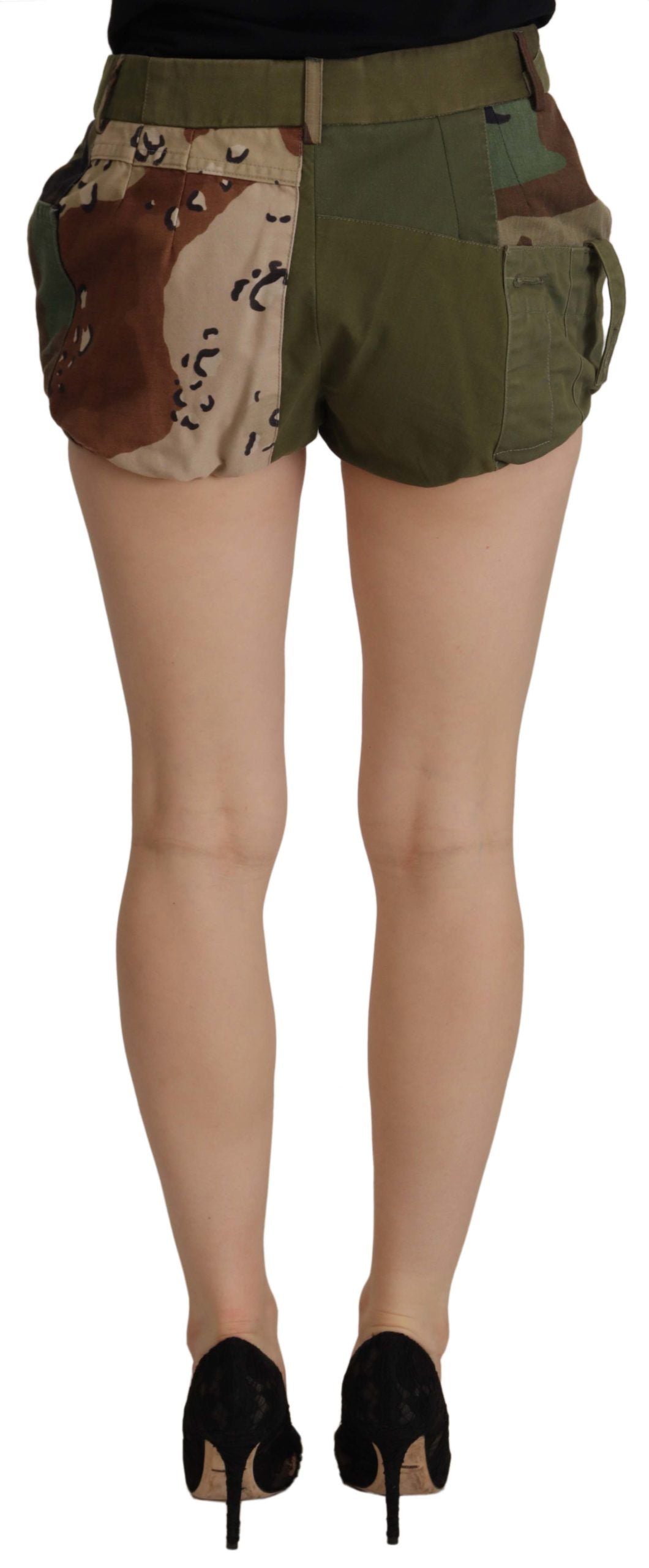 Dolce &amp; Gabbana – Hotpants mit hoher Taille in Armeegrün