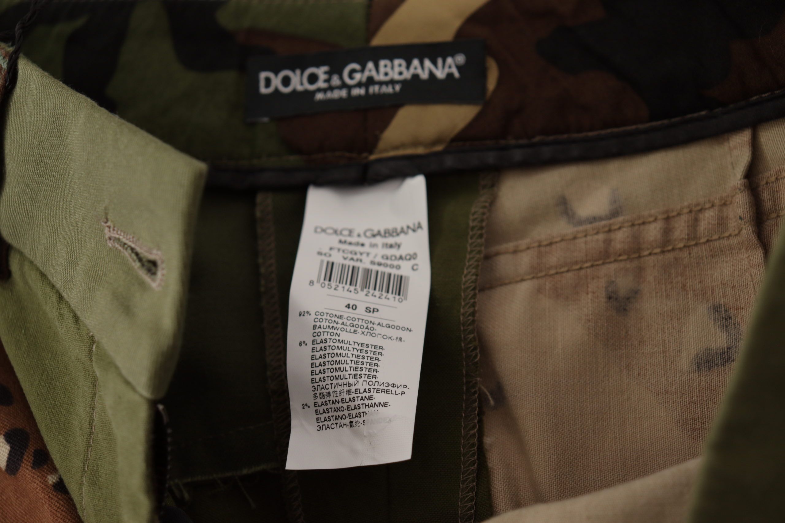 Dolce &amp; Gabbana – Hotpants mit hoher Taille in Armeegrün