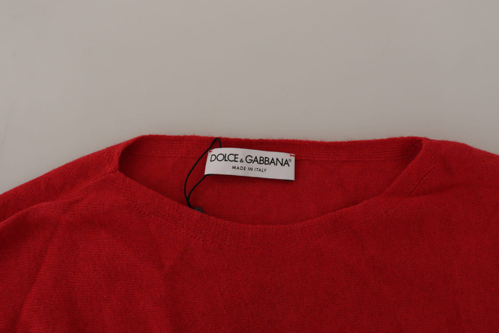Dolce &amp; Gabbana Eleganter roter Strickpullover aus Wollmischung