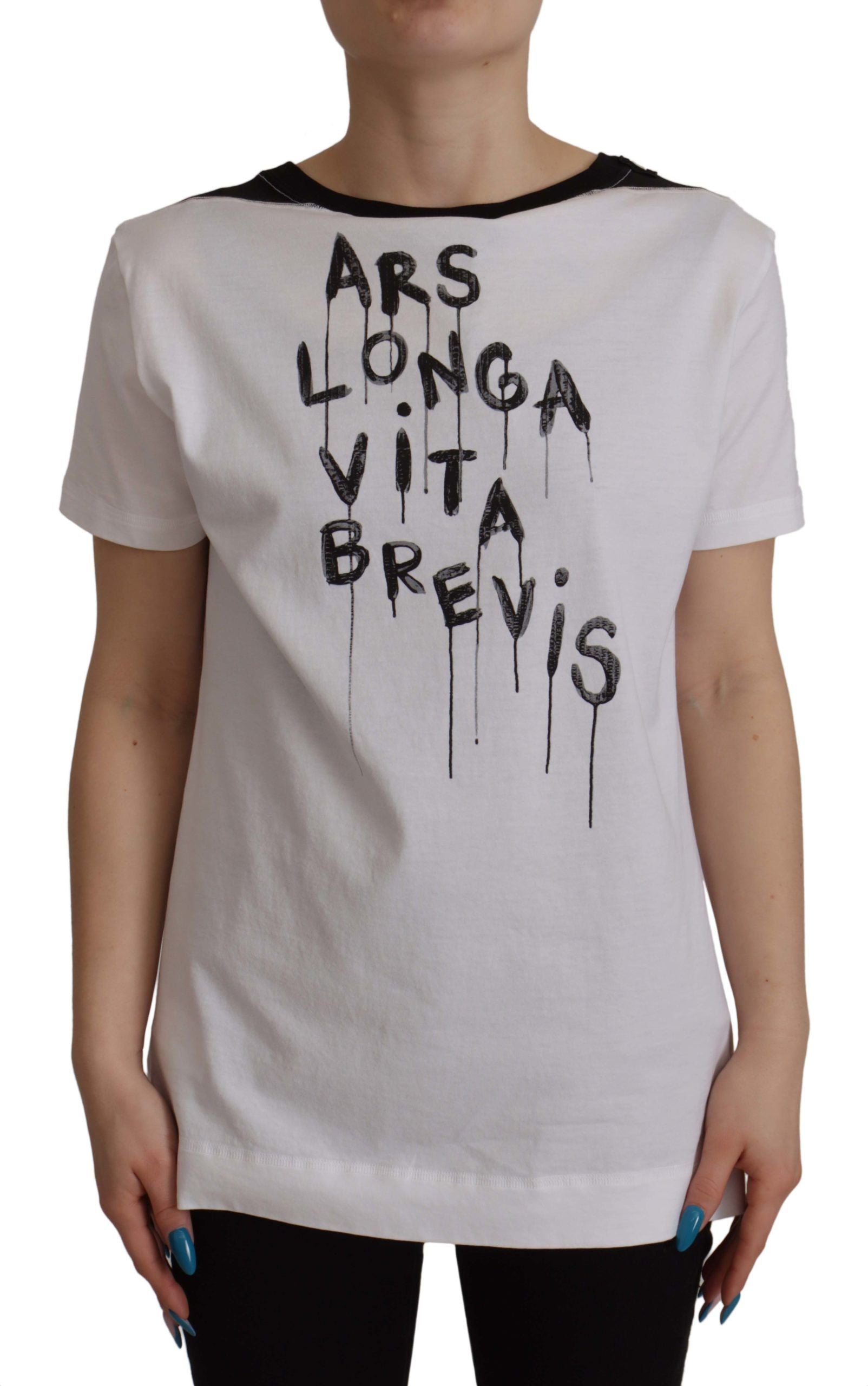 Dolce &amp; Gabbana – Elegantes T-Shirt mit Rundhalsausschnitt und Slogan