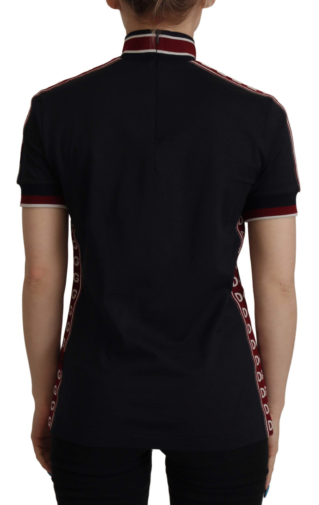 Dolce &amp; Gabbana Elegantes schwarzes Rollkragen-Baumwoll-T-Shirt