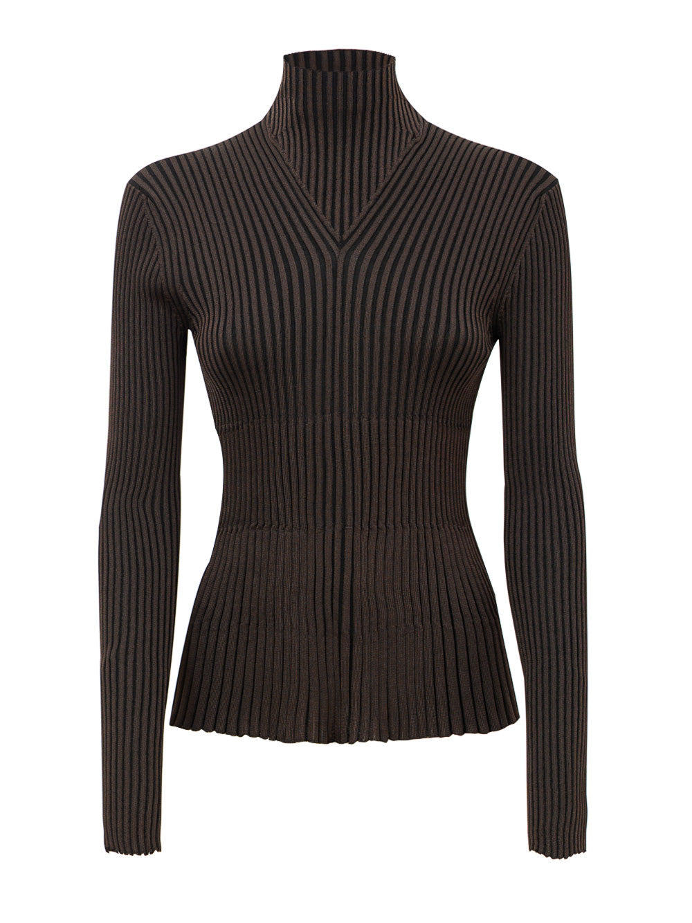 Bottega Veneta Brown Viscose Pleated Sweater