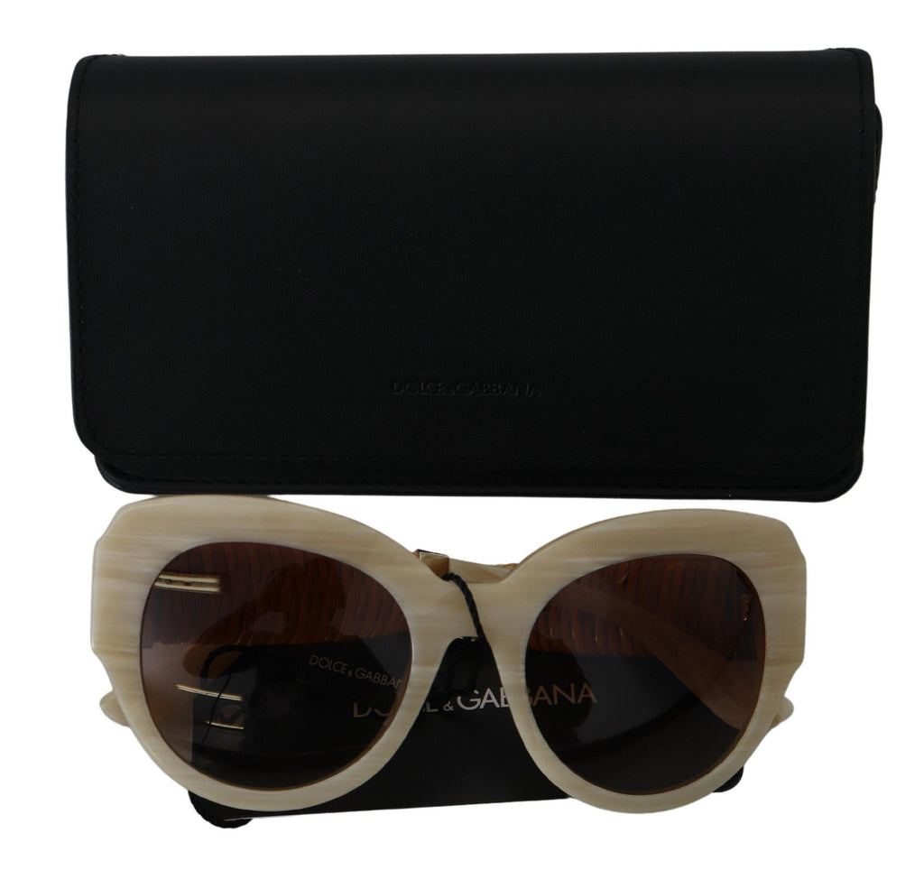 Dolce &amp; Gabbana Beige Chic Acetat Damen-Sonnenbrille