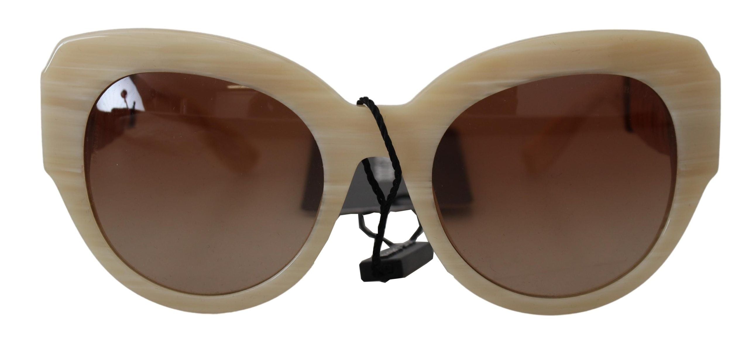 Dolce &amp; Gabbana Beige Chic Acetat Damen-Sonnenbrille