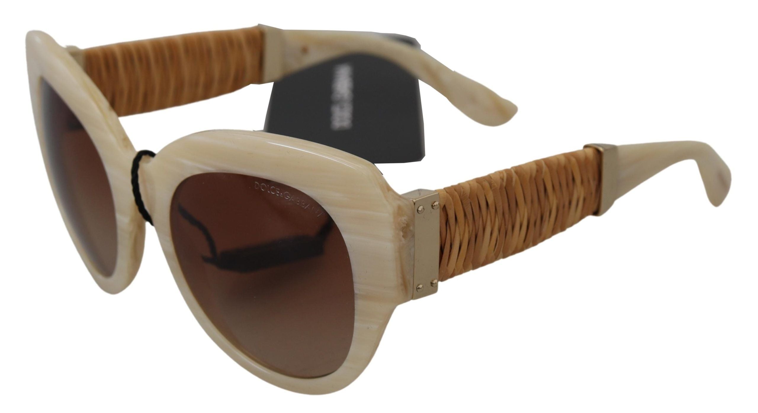 Dolce &amp; Gabbana Beige Chic Acetat Damen-Sonnenbrille