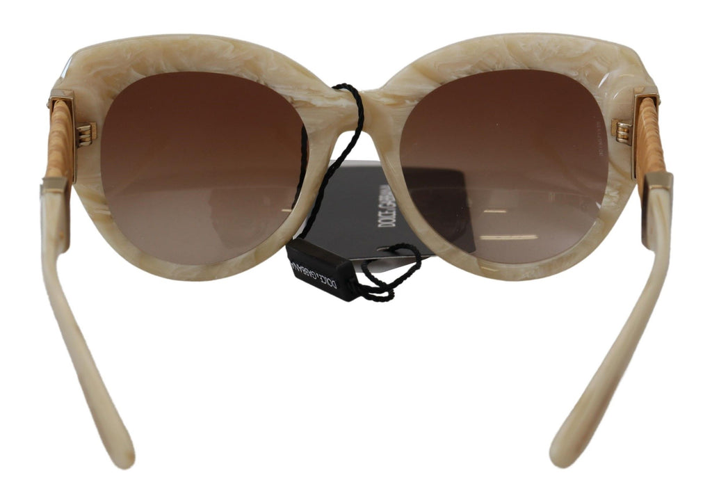 Dolce &amp; Gabbana Beige Chic Acetat Damen-Sonnenbrille